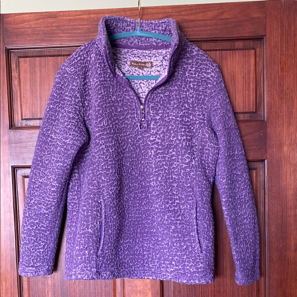 Purple Quarter-Zip Fleece Pullover